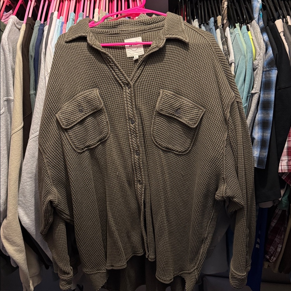 Aerie Olive Green Lumberjane